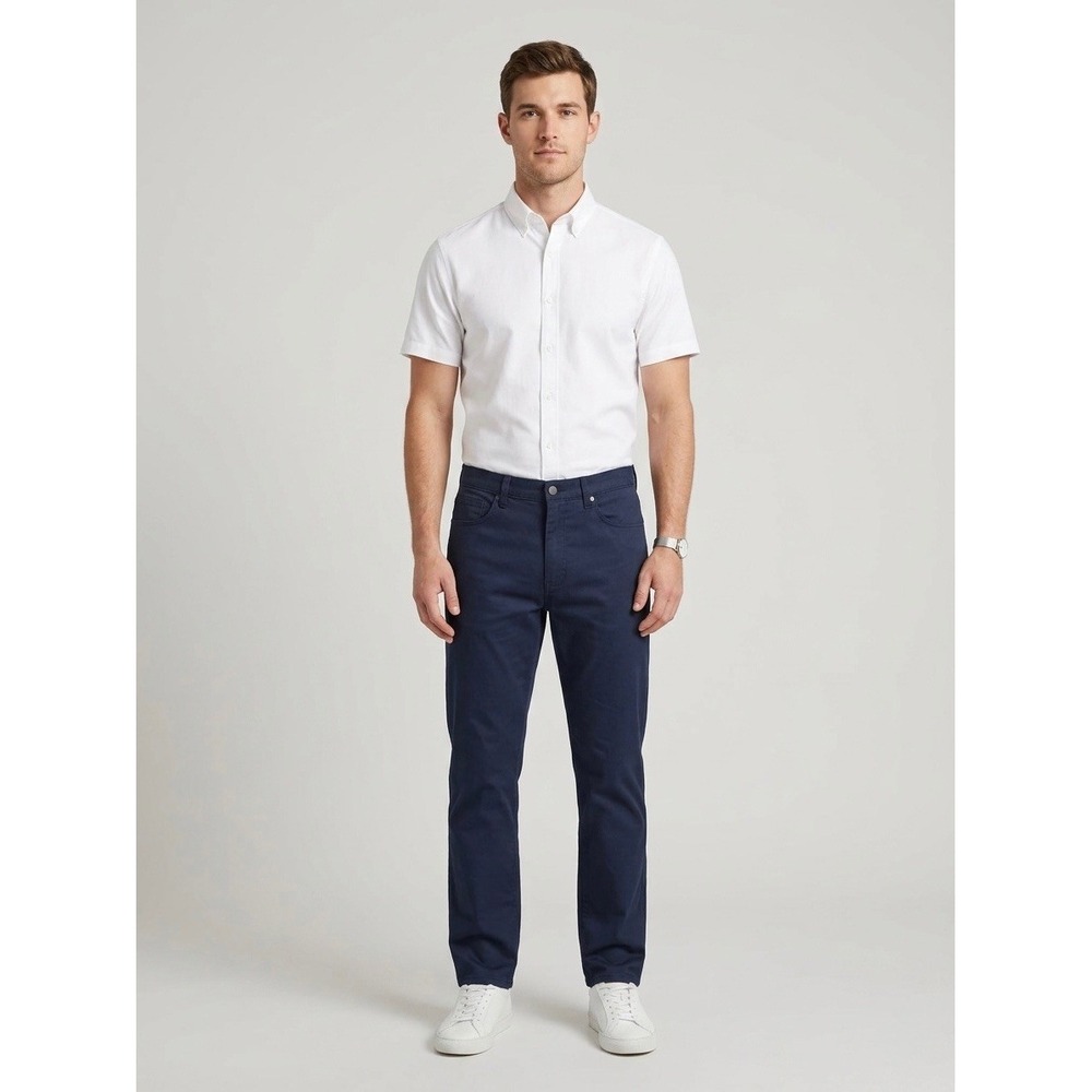 Quince Mens Performance 5-Pocket Chino Pants Navy Blue 36x32 Cotton Stretch